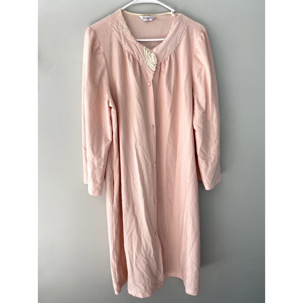 Vintage Vanity Fair Pastel Pink Robe/House Coat Sz L